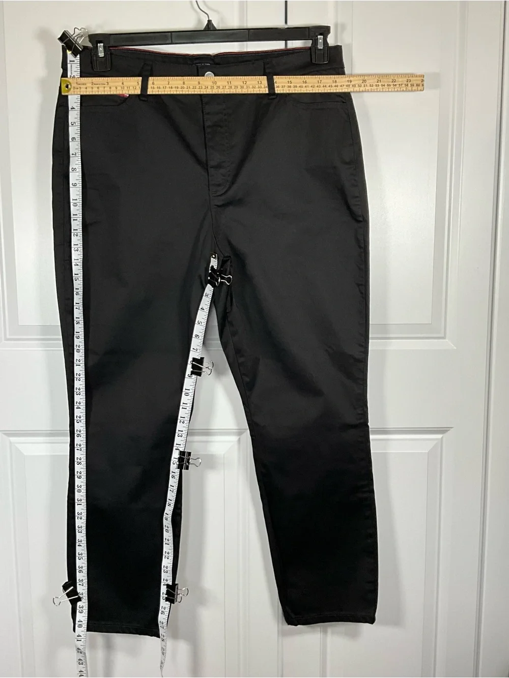 Tommy Hilfiger Skinny Pants Size 18 Black Stretch with Signature Trim